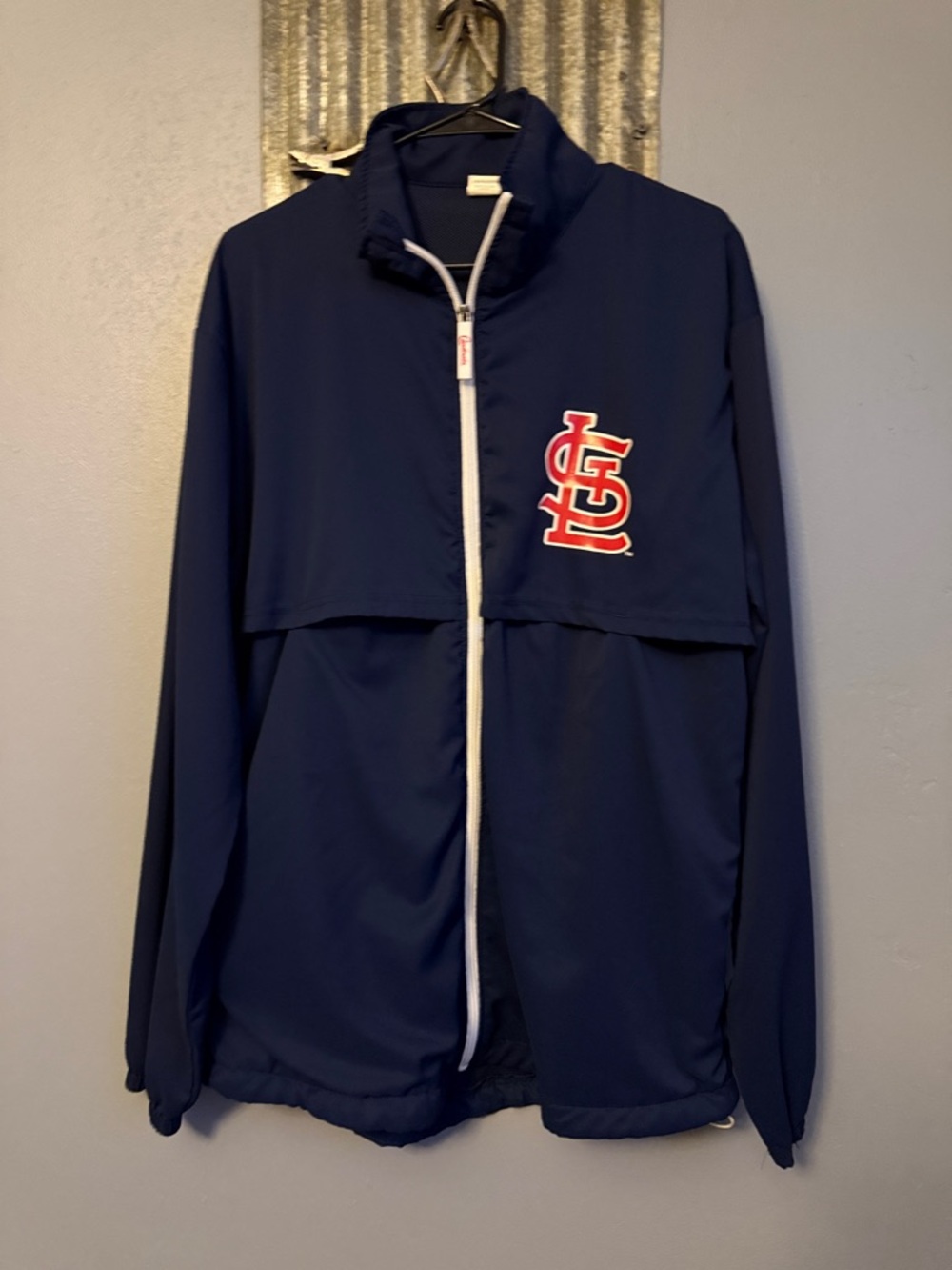St. Louis Cardinals Navy Windbreaker Jacket with Red Logo